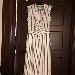 White & navy striped jumpsuit